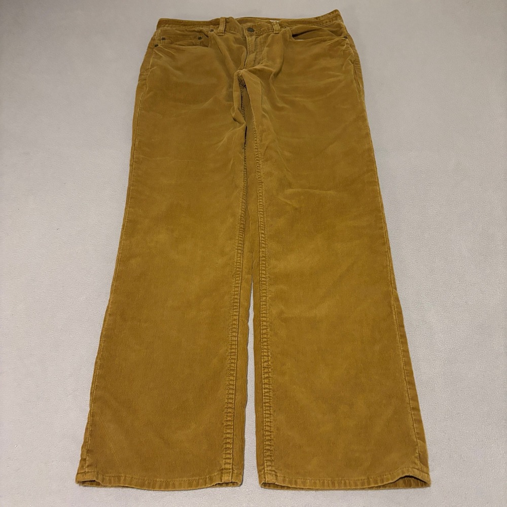 Polo Ralph Lauren Mens 650 Straight Corduroy Pants 34x30 Mustard Tan Brown